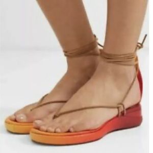 Chloe Wave Lizard Leather Ombre Thong Gladiator